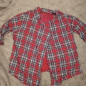 Pink flannel tank top included